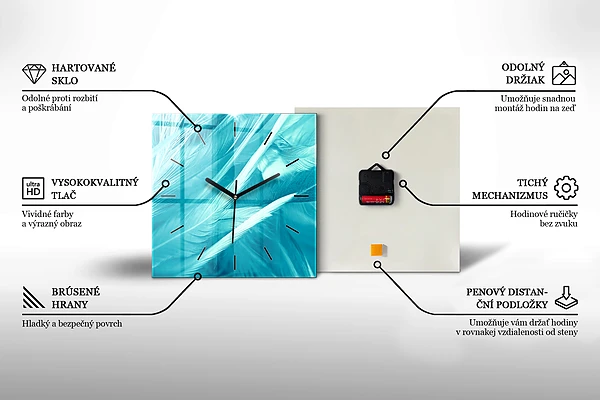 Wanduhr quadratisch mit motiv Auto mit Surfbrett