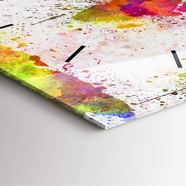 Wanduhr quadratisch mit motiv Aquarellierte Weltkarte