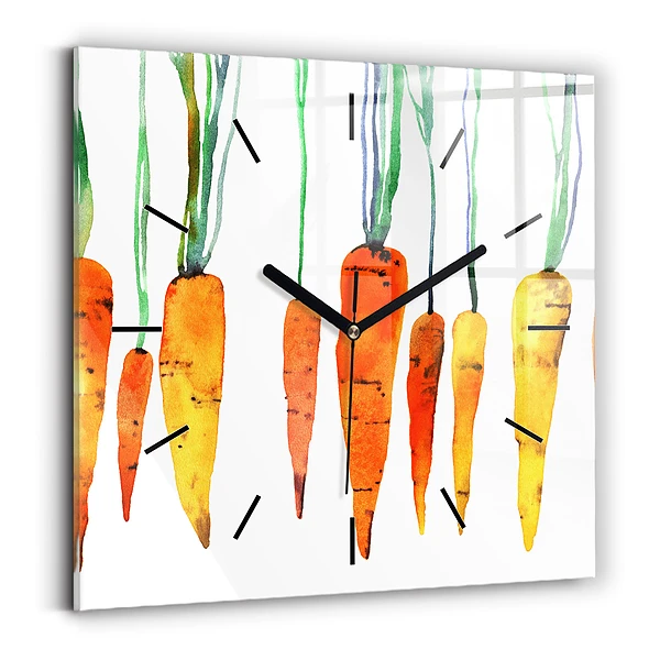 Wanduhr quadratisch Illustration von Karotten