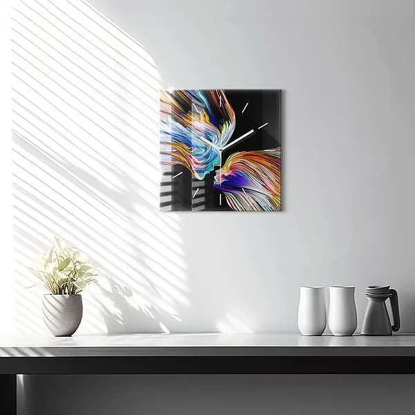 Wanduhr quadratisch Emotionale Kunst