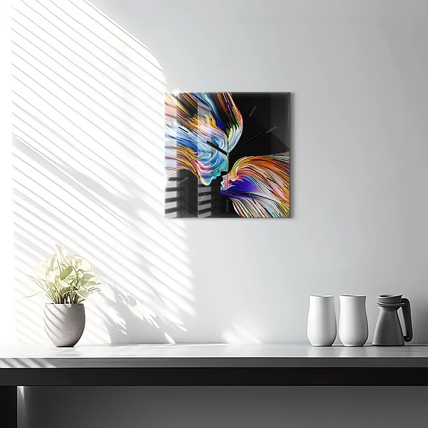 Wanduhr quadratisch Emotionale Kunst