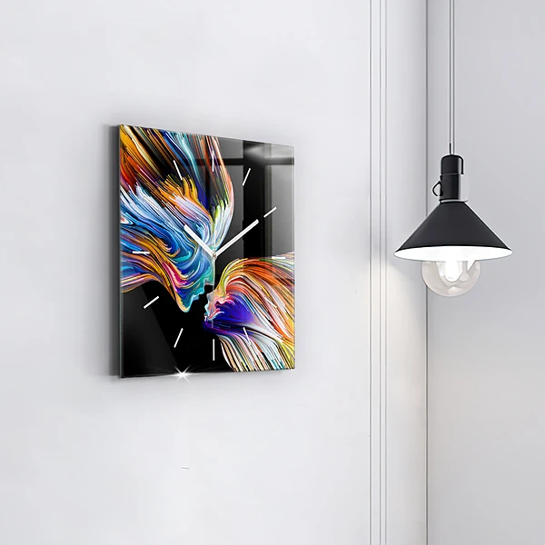 Wanduhr quadratisch Emotionale Kunst