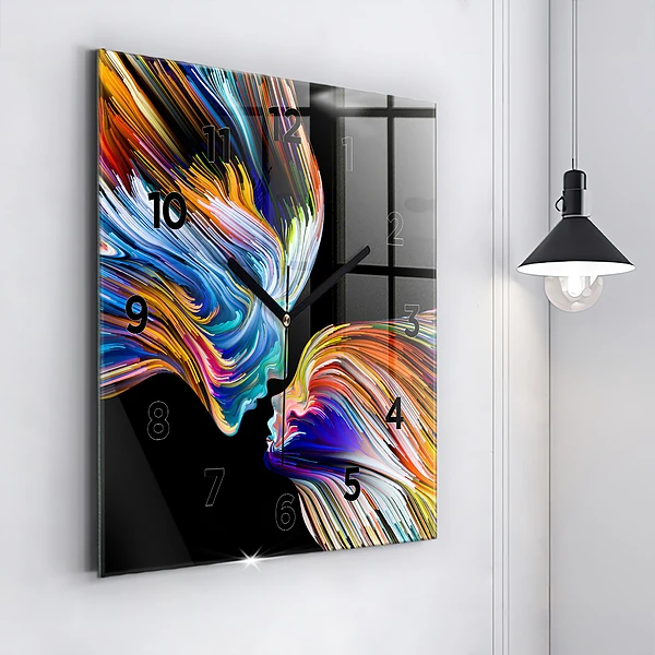 Wanduhr quadratisch Emotionale Kunst