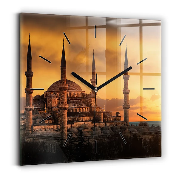 Wanduhr modern quadratisch Istanbuler Moschee