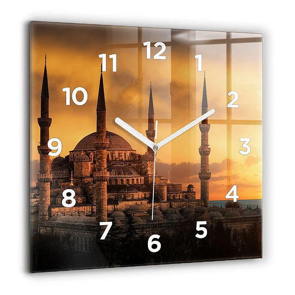 Wanduhr modern quadratisch Istanbuler Moschee