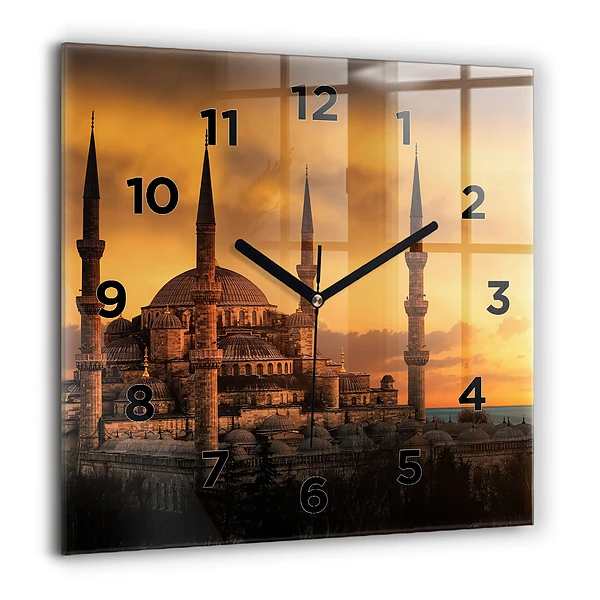 Wanduhr modern quadratisch Istanbuler Moschee
