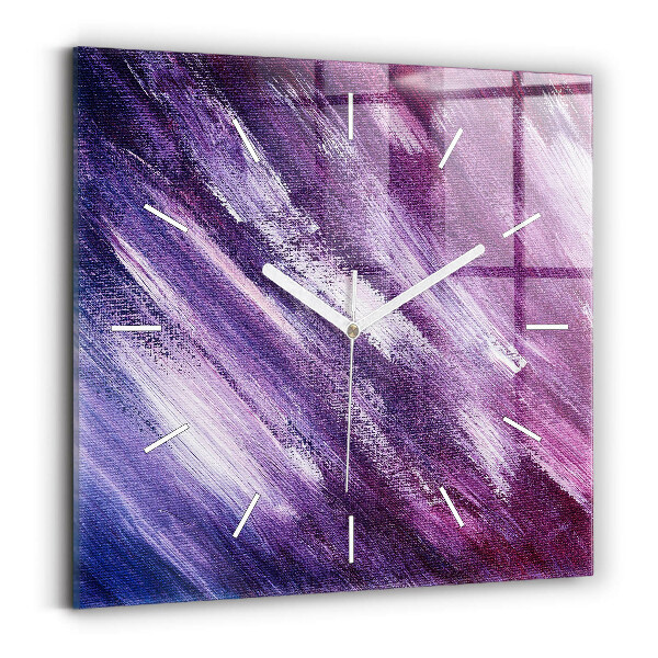 Wanduhr modern quadratisch Acrylfarbe Textur
