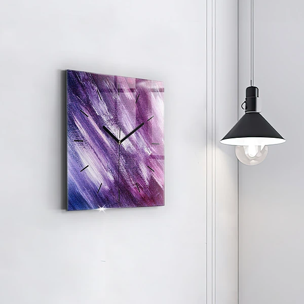 Wanduhr modern quadratisch Acrylfarbe Textur