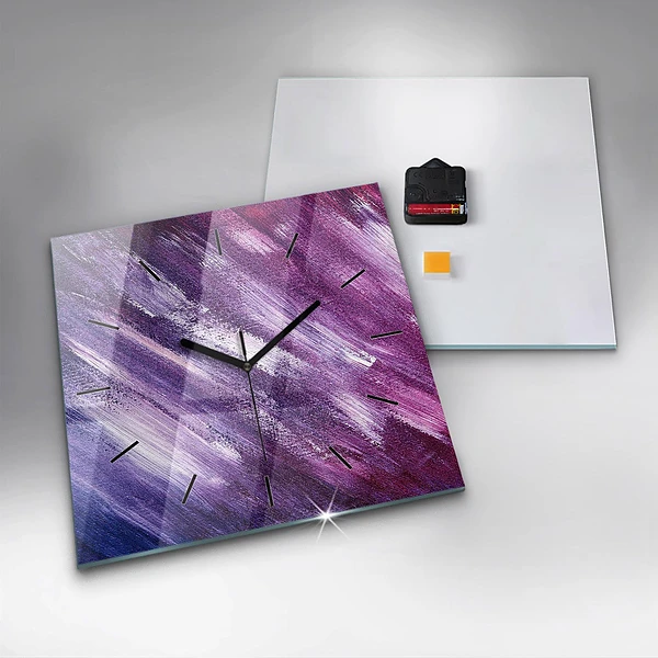 Wanduhr modern quadratisch Acrylfarbe Textur