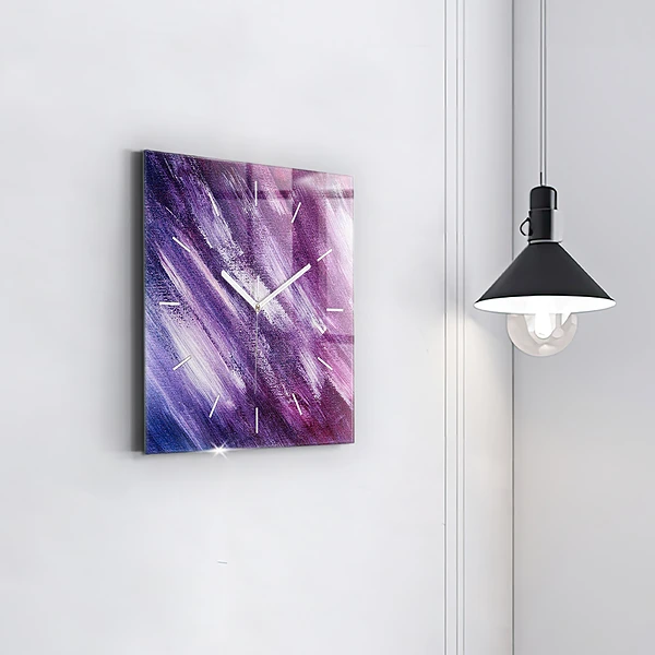 Wanduhr modern quadratisch Acrylfarbe Textur