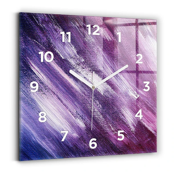 Wanduhr modern quadratisch Acrylfarbe Textur