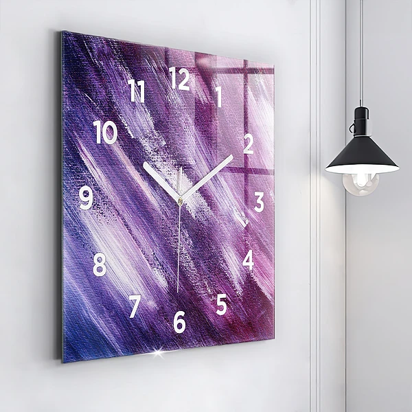 Wanduhr modern quadratisch Acrylfarbe Textur