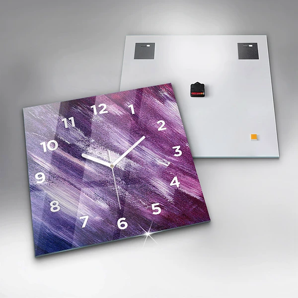 Wanduhr modern quadratisch Acrylfarbe Textur