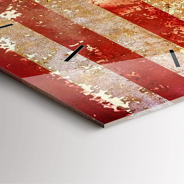 Wanduhr modern quadratisch US-Flagge im Vintage-Stil
