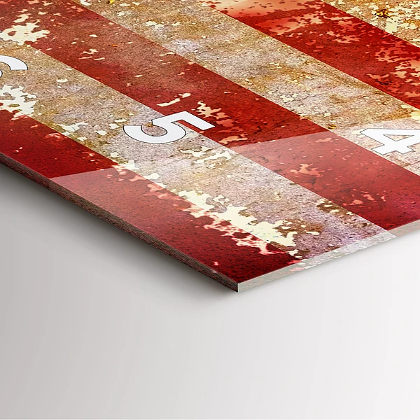 Wanduhr modern quadratisch US-Flagge im Vintage-Stil