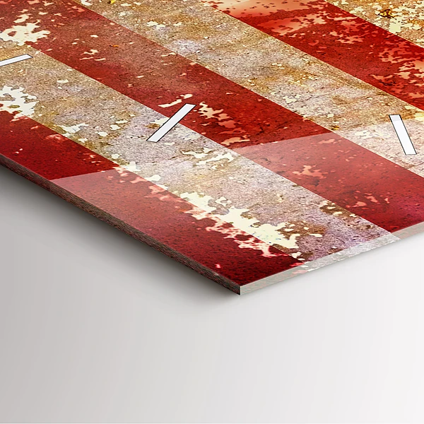 Wanduhr modern quadratisch US-Flagge im Vintage-Stil