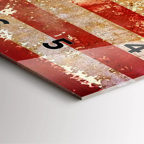 Wanduhr modern quadratisch US-Flagge im Vintage-Stil