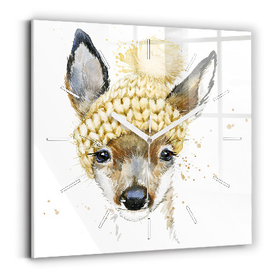 Wanduhr quadratisch Hirsche