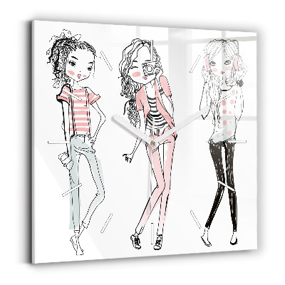 Wanduhr quadratisch mit motiv Frauenmode