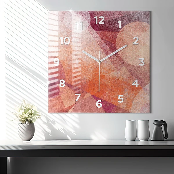 Wanduhr quadratisch Geometrische Abstraktion