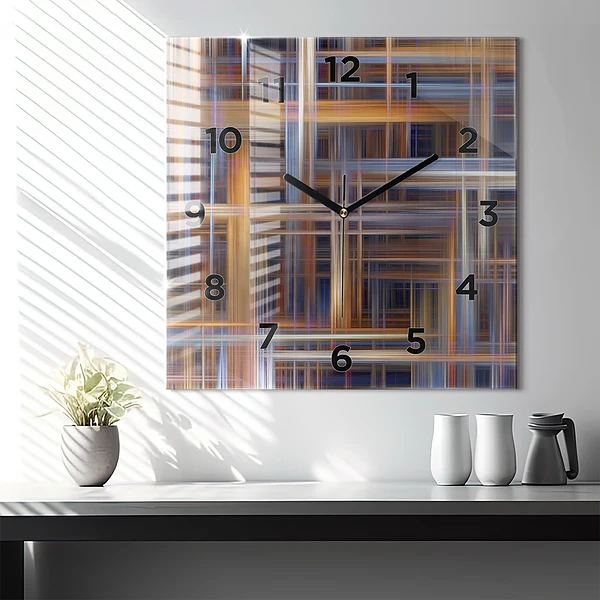 Wanduhr modern quadratisch Geometrische Abstraktion