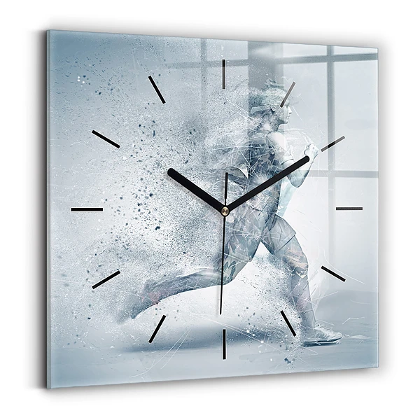 Wanduhr quadratisch mit motiv Laufender Mann