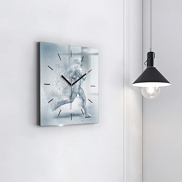 Wanduhr quadratisch mit motiv Laufender Mann