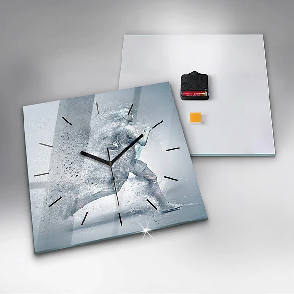 Wanduhr quadratisch mit motiv Laufender Mann