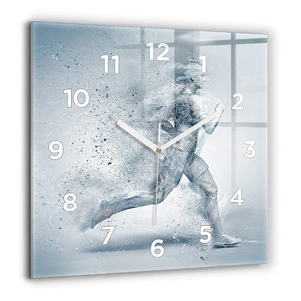 Wanduhr quadratisch mit motiv Laufender Mann