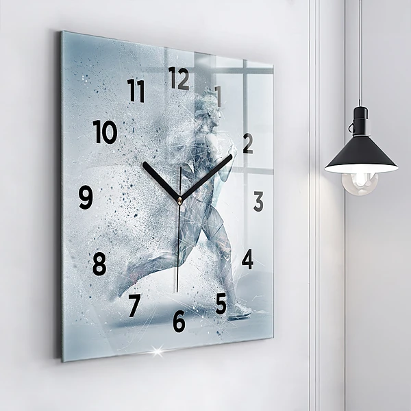 Wanduhr quadratisch mit motiv Laufender Mann