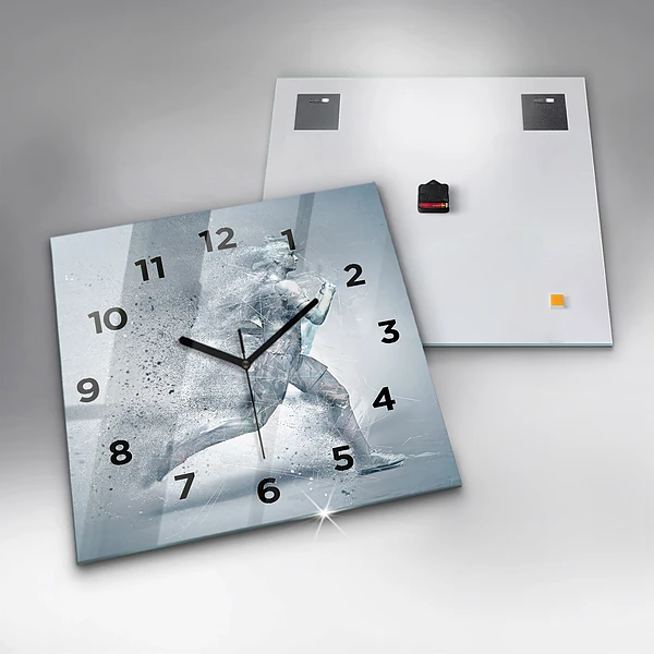 Wanduhr quadratisch mit motiv Laufender Mann