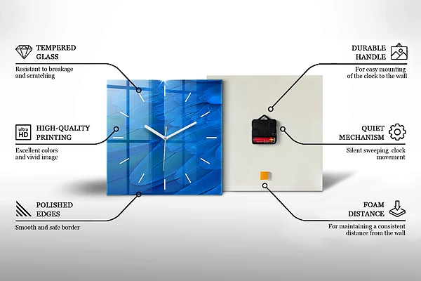 Wanduhr quadratisch Gemaltes Porträt