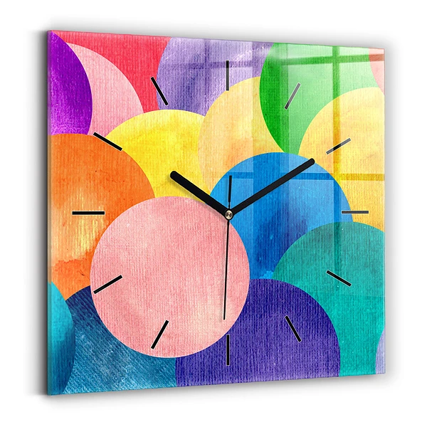 Wanduhr quadratisch mit motiv Abstrakte Kreise