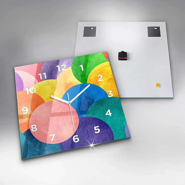 Wanduhr quadratisch mit motiv Abstrakte Kreise