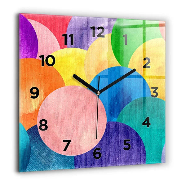 Wanduhr quadratisch mit motiv Abstrakte Kreise