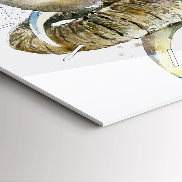 Wanduhr quadratisch mit motiv Gemalte Tiere Elefant