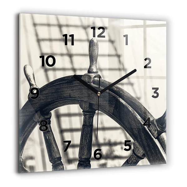 Wanduhr quadratisch mit motiv Antikes Schiff
