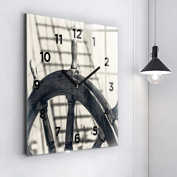 Wanduhr quadratisch mit motiv Antikes Schiff
