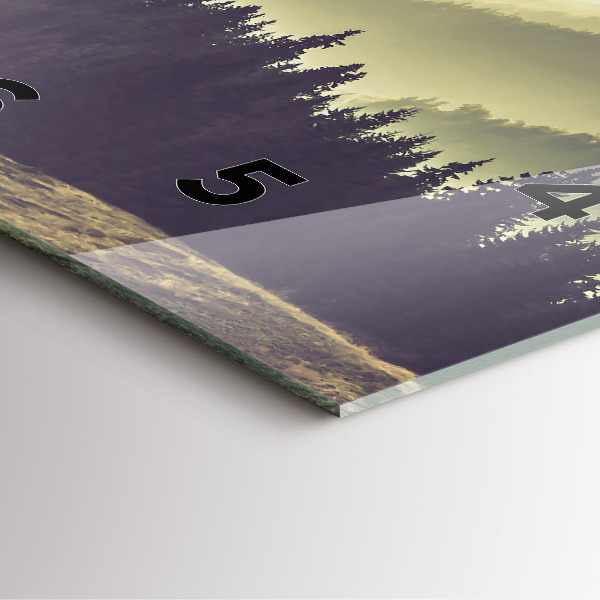 Wanduhr modern quadratisch Neblige Berghänge