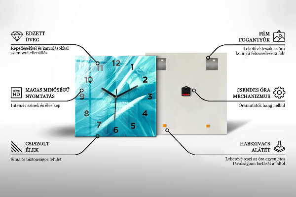 Wanduhr modern quadratisch Neblige Berghänge