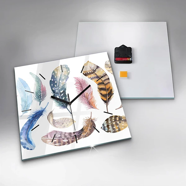 Wanduhr quadratisch mit motiv Retro Art Illustration