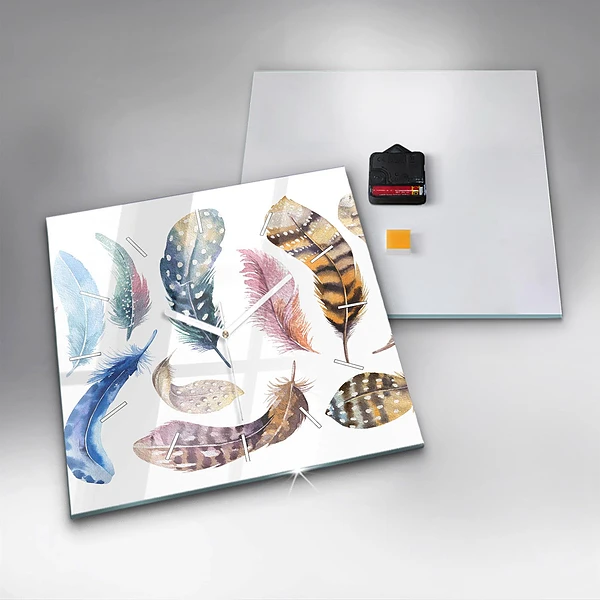 Wanduhr quadratisch mit motiv Retro Art Illustration