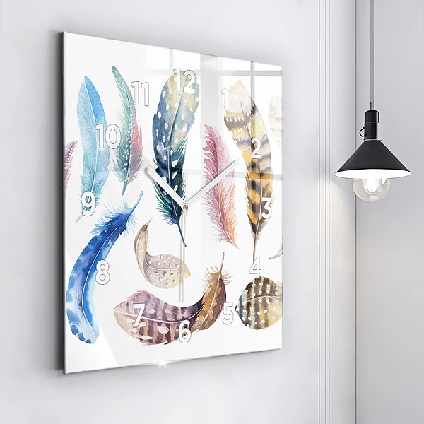Wanduhr quadratisch mit motiv Retro Art Illustration