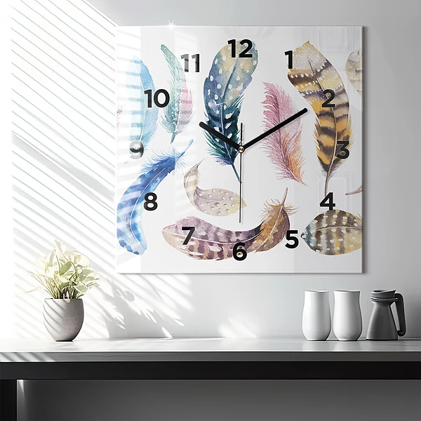 Wanduhr quadratisch mit motiv Retro Art Illustration