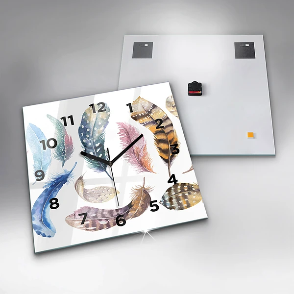 Wanduhr quadratisch mit motiv Retro Art Illustration