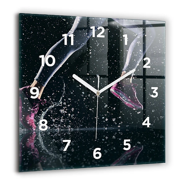 Wanduhr quadratisch mit motiv Gesunder Lebensstil und Laufen