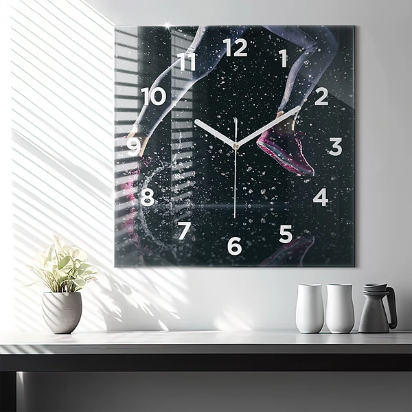 Wanduhr quadratisch mit motiv Gesunder Lebensstil und Laufen