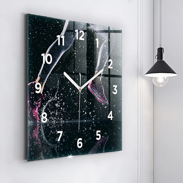 Wanduhr quadratisch mit motiv Gesunder Lebensstil und Laufen