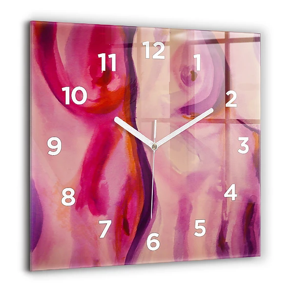 Wanduhr modern quadratisch Malerei Frauen