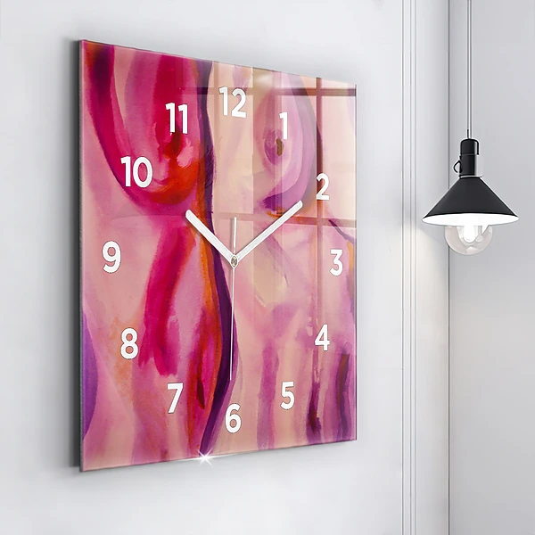 Wanduhr modern quadratisch Malerei Frauen